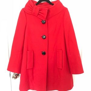 Kate Spade Bow Wool Knee-Length Dress Coat